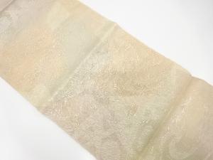 アンティーク　紗荒波に蛇籠模様織り出し袋帯(材料)